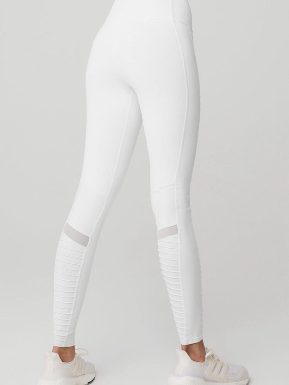 ALO Yoga High Waisted Moto Leggings Pants White Active Stretch Womens S NWOT